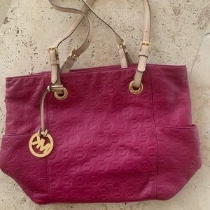 Summery hot pink Michael Kors shoulder bag